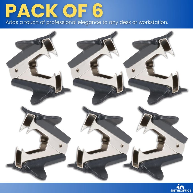 1InTheOffice Staple Remover, Claw Staple Remover, Staple Remover Tool, Black, 6 Pack - Image 5